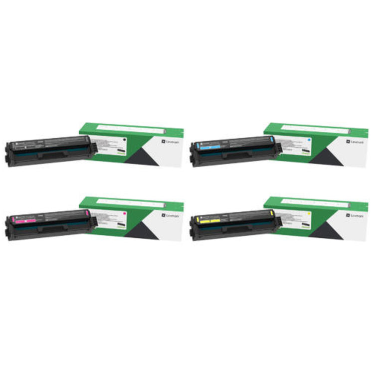 LEXMARK C331HK0 C331HY0 C331HM0 C331HC0 Set of 4 Black and Color Original Toner Cartridge - Cartouches Certifiées