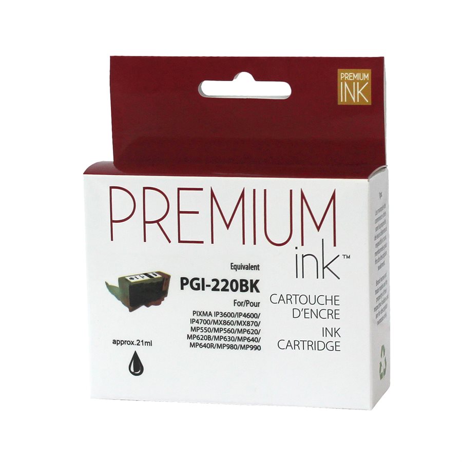 Compatible CANON PGI-220 (2945B001) Black Inkjet Cartridge Premium Quality - Cartouches Certifiées