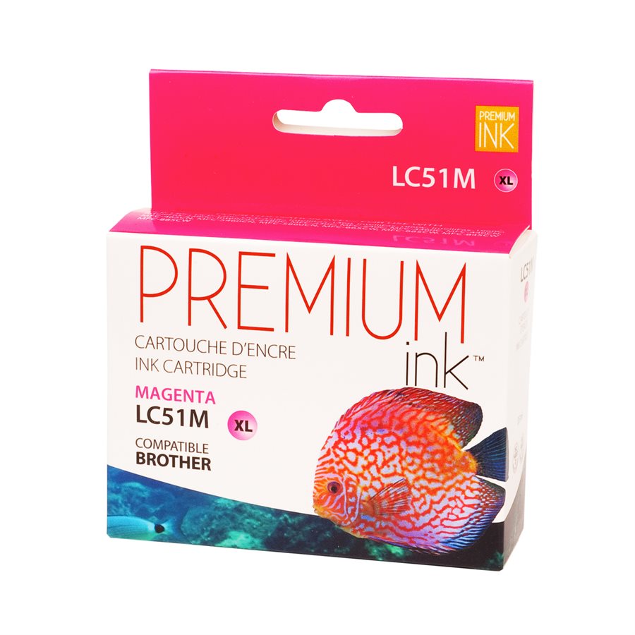 Compatible BROTHER LC51M Magenta Inkjet Cartridge Premium Quality - Cartouches Certifiées