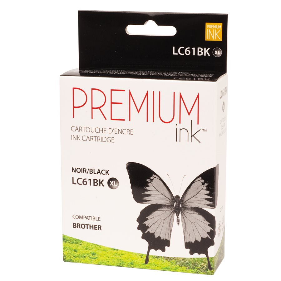 Compatible BROTHER LC61BK Black Inkjet Cartridge Premium Quality - Cartouches Certifiées
