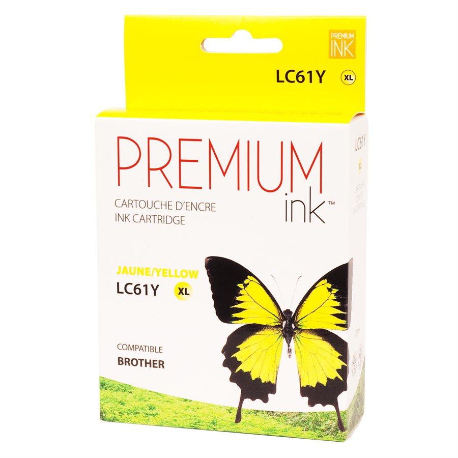 Compatible BROTHER LC61Y Yellow Inkjet Cartridge Premium Quality - Cartouches Certifiées
