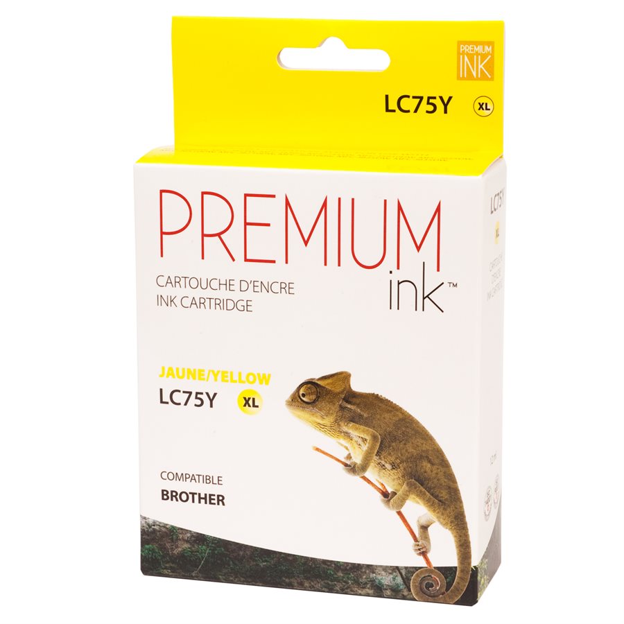 Compatible BROTHER LC75Y Yellow Inkjet Cartridge Premium Quality - Cartouches Certifiées