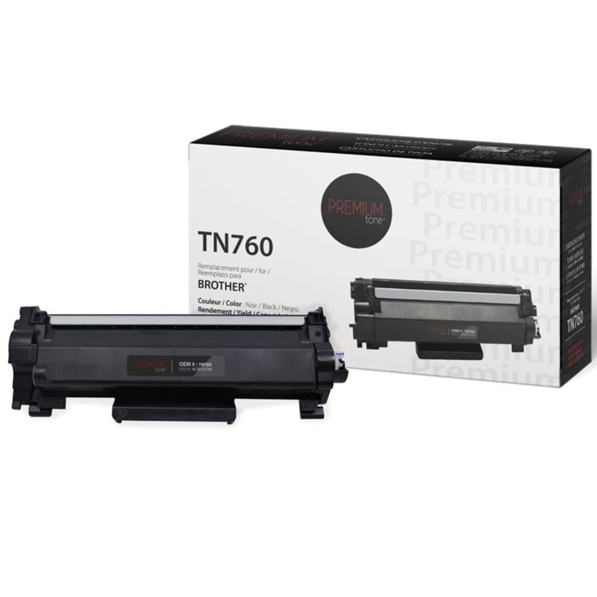 Compatible BROTHER TN-760 Black Toner Cartridge Premium Quality - Cartouches Certifiées