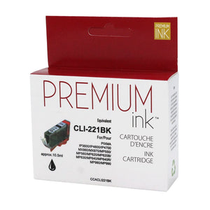Compatible CANON CLI-221 (2946B001) Black Inkjet Cartridge Premium Quality - Cartouches Certifiées