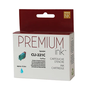Compatible CANON CLI-221 (2947B001) Cyan Inkjet Cartridge Premium Quality - Cartouches Certifiées