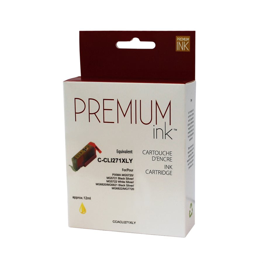 Compatible CANON CLI-271XL (0339C001) Yellow Inkjet Cartridge Premium Quality - Cartouches Certifiées