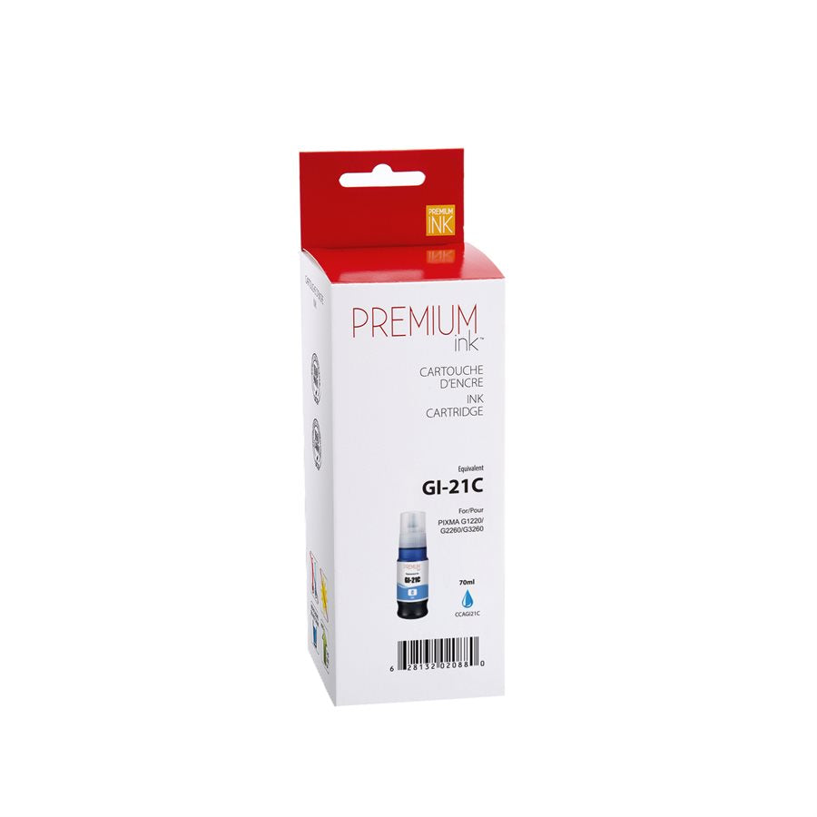 Compatible CANON GI-21 (4537C001) Cyan Inkjet Cartridge Premium Quality - Cartouches Certifiées