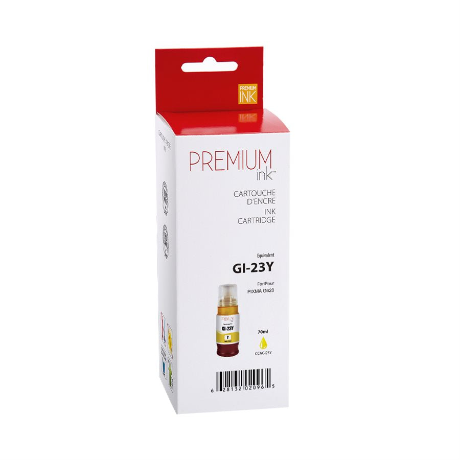 Compatible CANON GI-23 - 57ml (4687C001) Yellow Inkjet Cartridge Premium Quality - Cartouches Certifiées