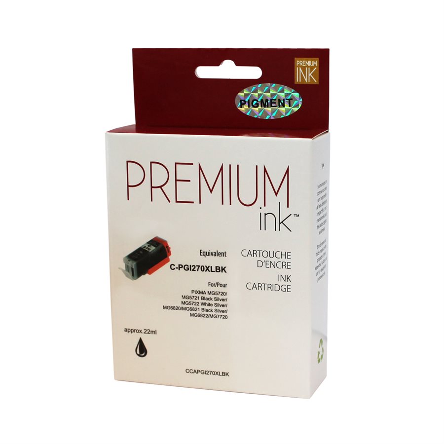 Compatible CANON PGI-270XL (0319C001) Black Inkjet Cartridge Premium Quality - Cartouches Certifiées