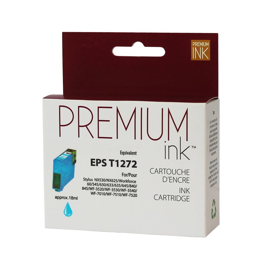 Compatible EPSON T127 (T127220-S) Cyan Inkjet Cartridge Premium Quality - Cartouches Certifiées