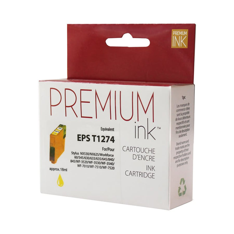 Compatible EPSON T127 (T127420-S) Yellow Inkjet Cartridge Premium Quality - Cartouches Certifiées