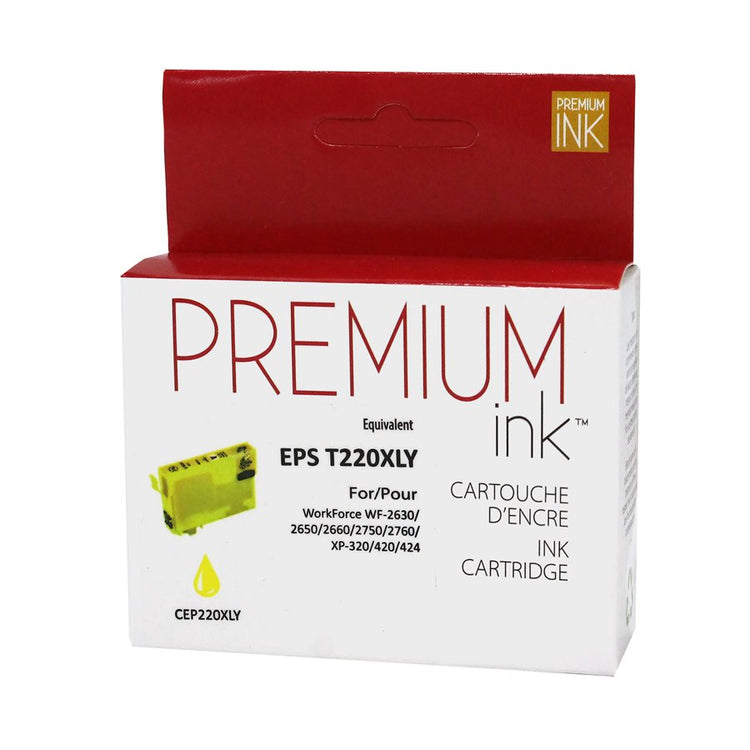 Compatible EPSON T220XL (T220XL420-S) Yellow Inkjet Cartridge Premium Quality - Cartouches Certifiées