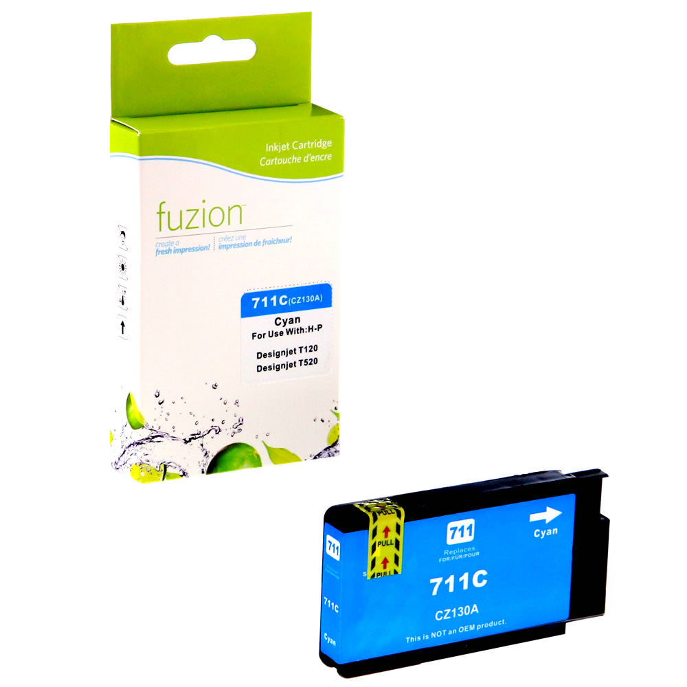 Compatible HP 711 - 29ml (CZ130A) Cyan Inkjet Cartridge - Cartouches Certifiées