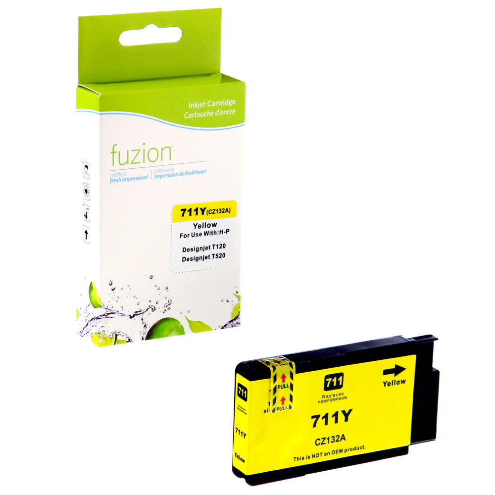 Compatible HP 711 - 29ml (CZ132A) Yellow Inkjet Cartridge - Cartouches Certifiées