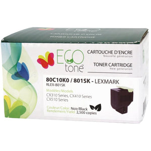 Refurbished LEXMARK 80C1SK0 (801SK) Black Toner Cartridge Premium Quality - Cartouches Certifiées