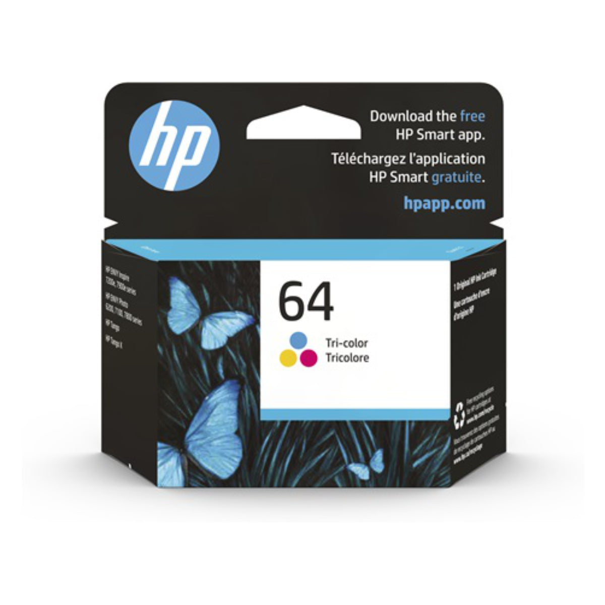 HP 64 (N9J89AN) Color Original Inkjet Cartridge - Cartouches Certifiées