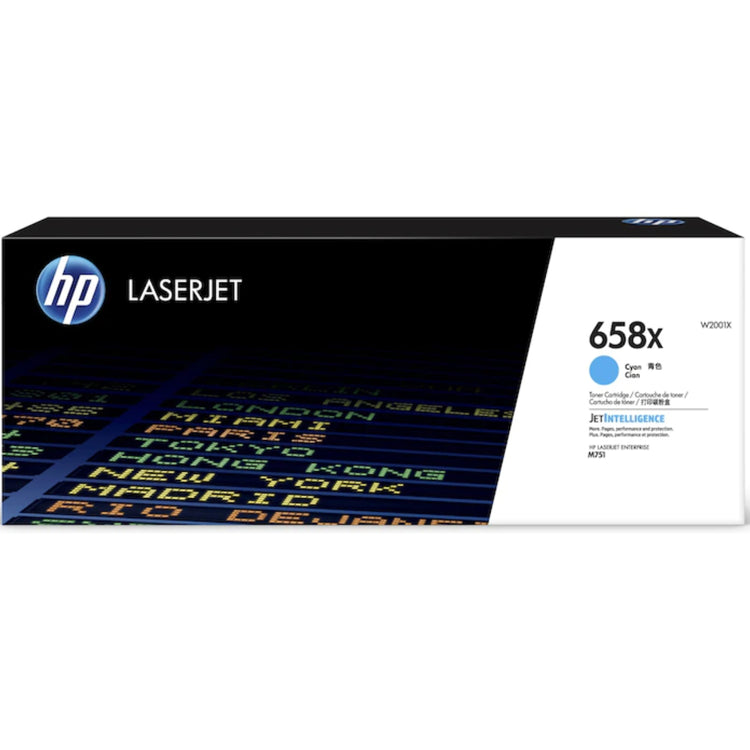 HP W2001X (658X) Cyan Original Toner Cartridge - Cartouches Certifiées