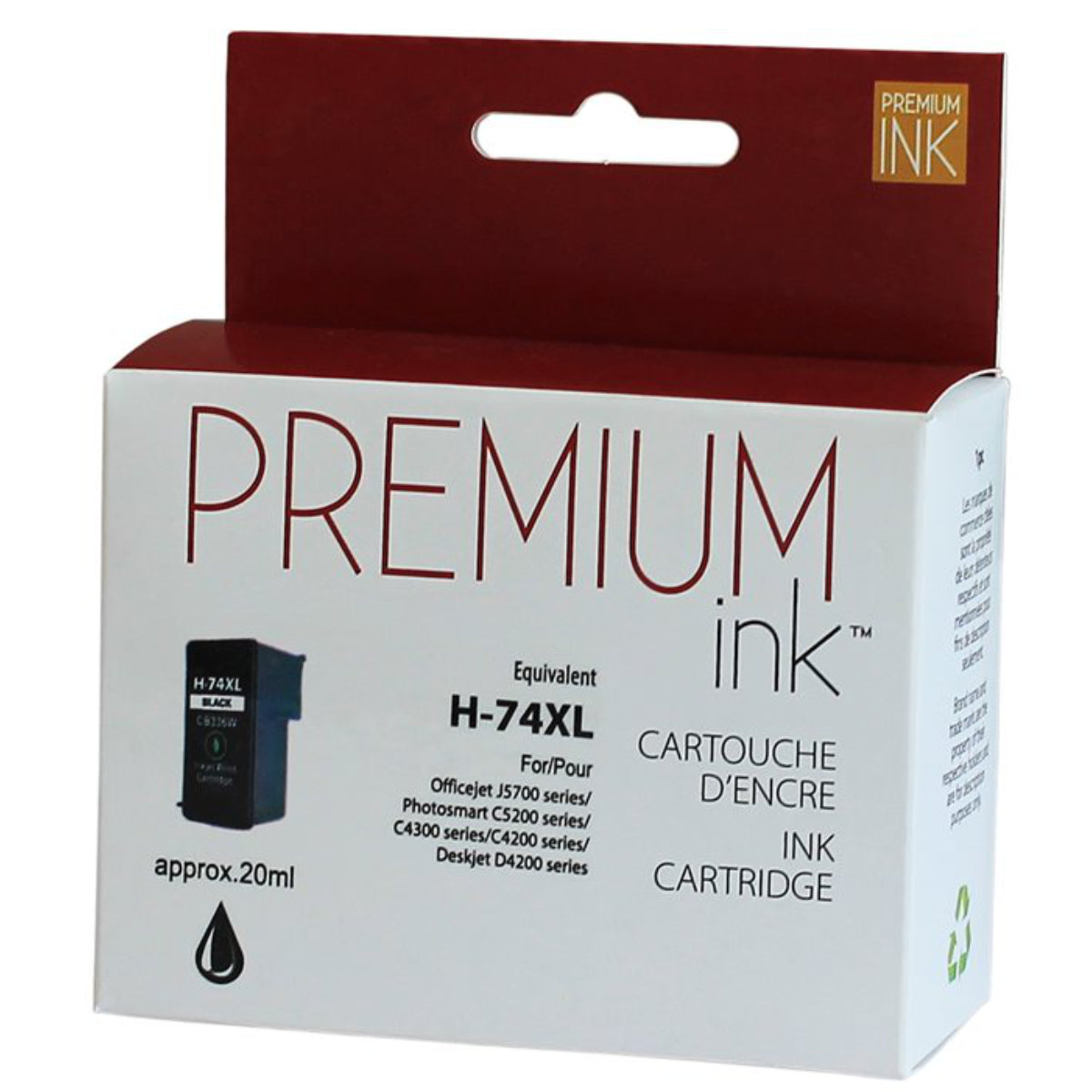 Refurbished HP 74XL (CB336WN) Black Inkjet Cartridge - Cartouches Certifiées