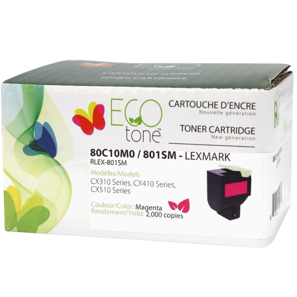 Refurbished LEXMARK 80C1SM0 (801SM) Magenta Toner Cartridge Premium Quality - Cartouches Certifiées