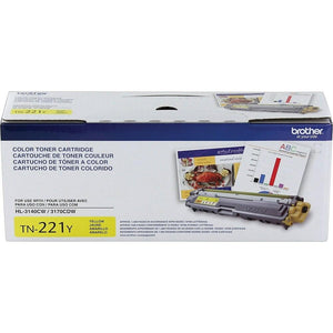 BROTHER TN-221Y Yellow Original Toner Cartridge - Cartouches Certifiées