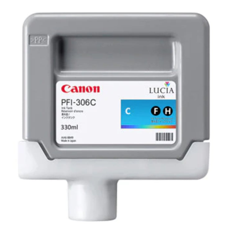 CANON PFI-306C 330ml (6658B001) Cyan Original Inkjet Cartridge - Cartouches Certifiées
