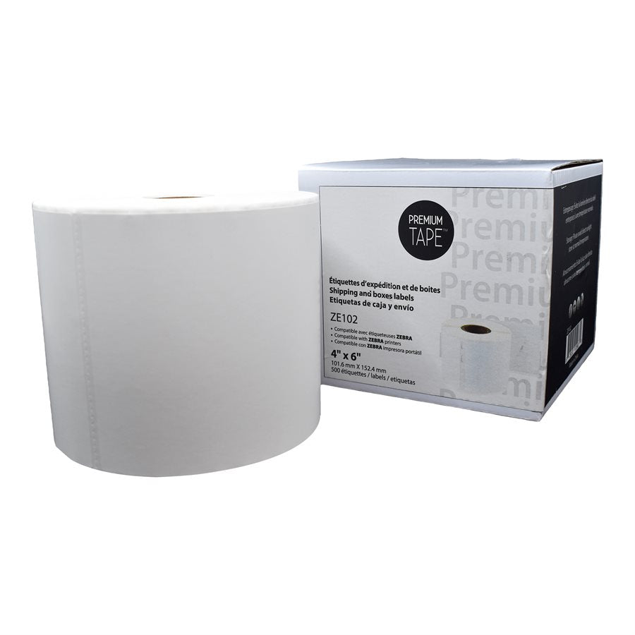 Cartridges for Shipping Labels 4'' x 6'' (500 labels) For Zebra - Cartouches Certifiées