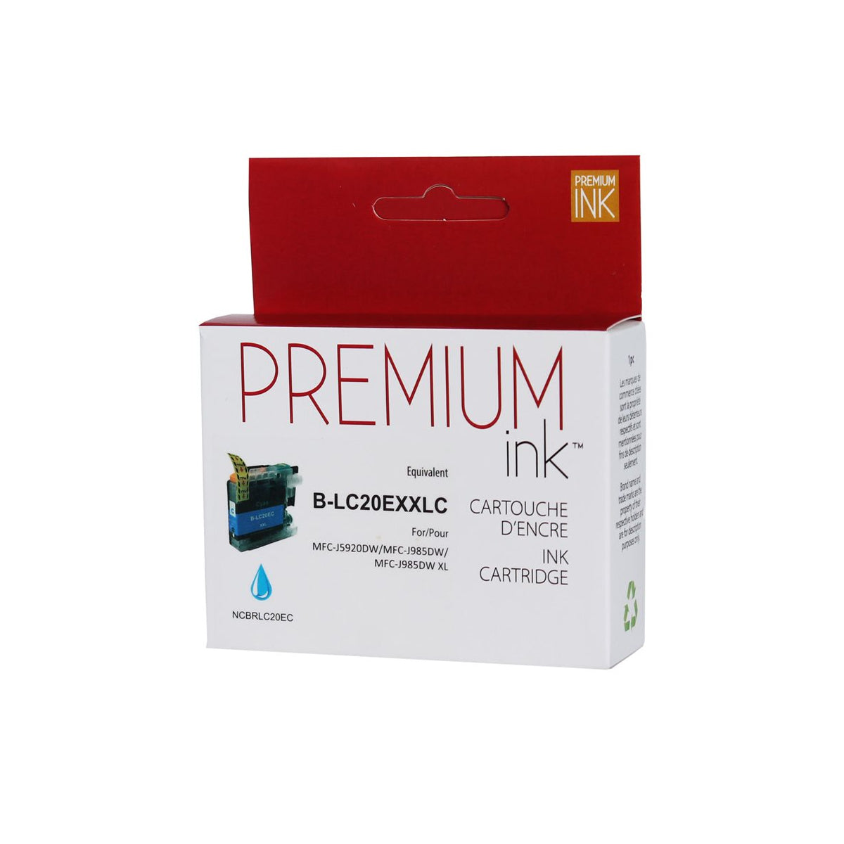 Compatible BROTHER LC20E Cyan Inkjet Cartridge Premium Quality - Cartouches Certifiées