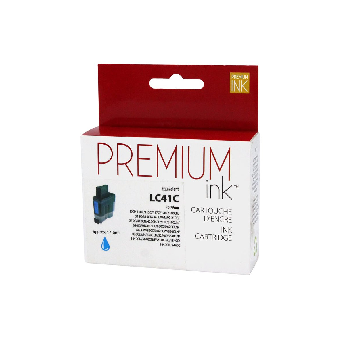 Compatible BROTHER LC41C Cyan Inkjet Cartridge Premium Quality - Cartouches Certifiées