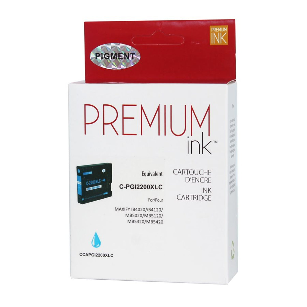 Compatible CANON PGI-2200XL (9268B001) Cyan Inkjet Cartridge Premium Quality - Cartouches Certifiées