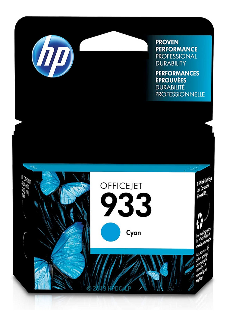 HP 933 (CN058AN) Cyan Original Inkjet Cartridge - Cartouches Certifiées
