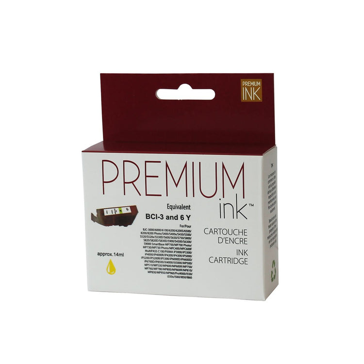 Compatible CANON BCI-3 (4482A003) Yellow Inkjet Cartridge Premium Quality - Cartouches Certifiées