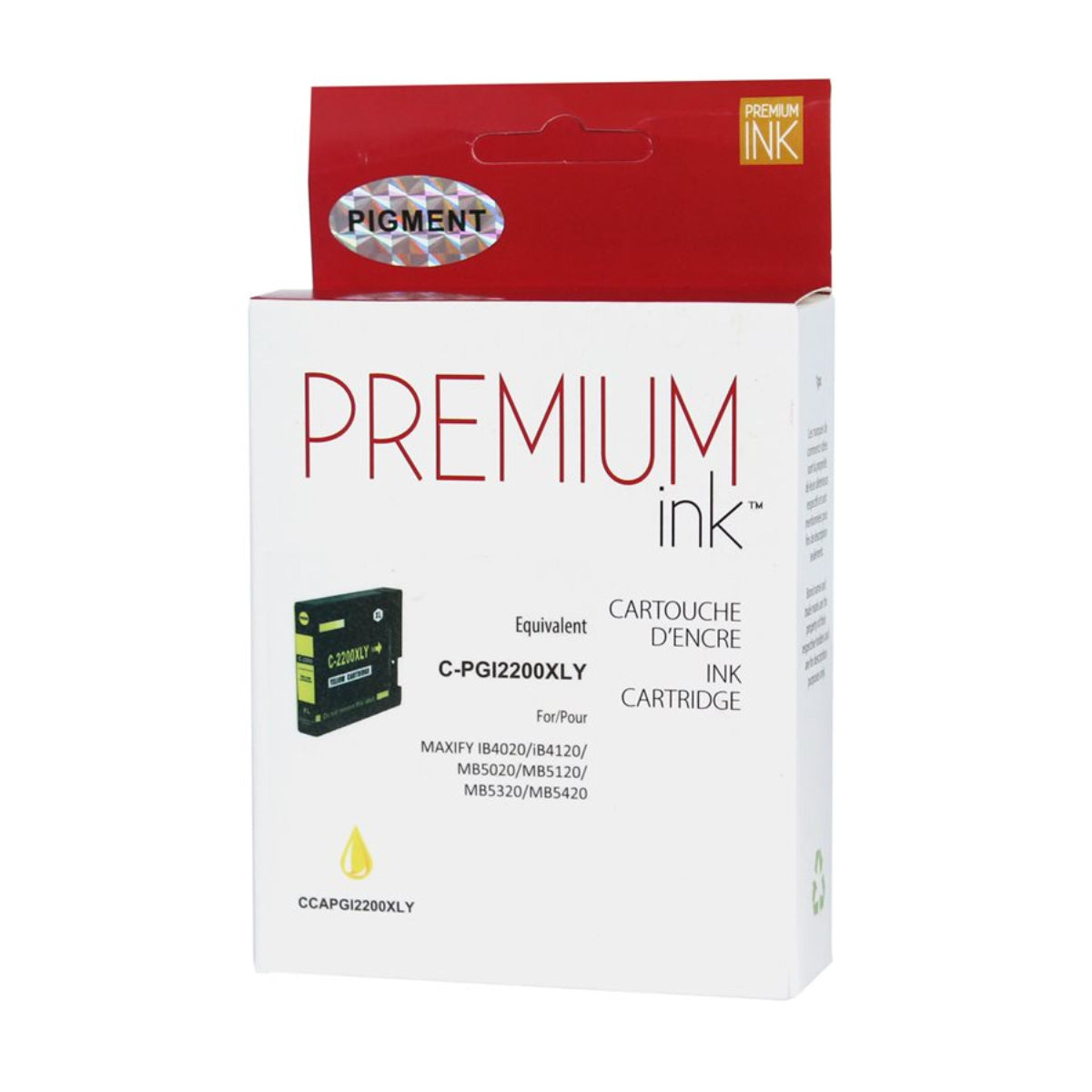Compatible CANON PGI-2200XL (9270B001) Yellow Inkjet Cartridge Premium Quality - Cartouches Certifiées