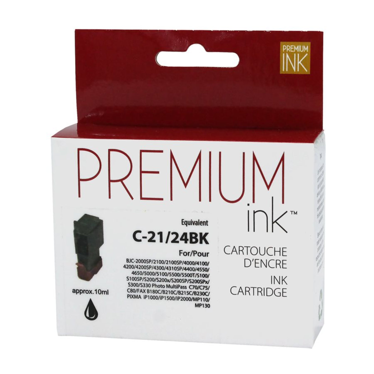 Compatible CANON BCI-24 (6881A003) Black Inkjet Cartridge Premium Quality - Cartouches Certifiées