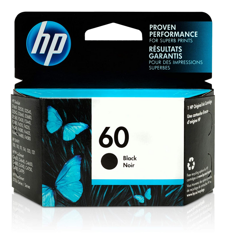 HP 60 (CC640WN) Black Original Inkjet Cartridge - Cartouches Certifiées