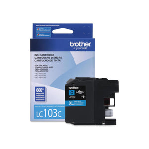 BROTHER LC103C Cyan Original Inkjet Cartridge - Cartouches Certifiées