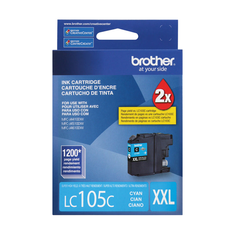 BROTHER LC105C Cyan Original Inkjet Cartridge - Cartouches Certifiées