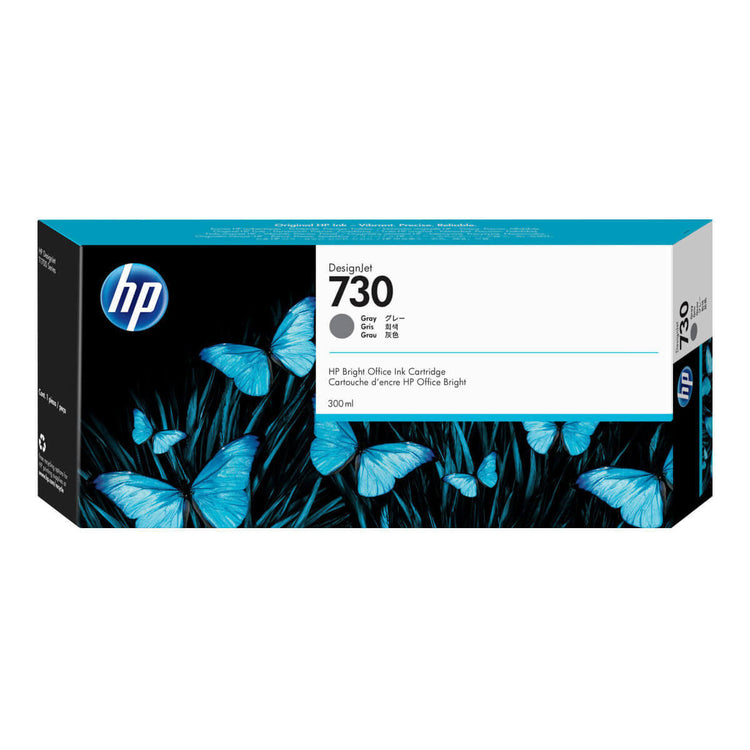 HP 730 - 300ml (P2V72A) Gray Original Inkjet Cartridge - Cartouches Certifiées