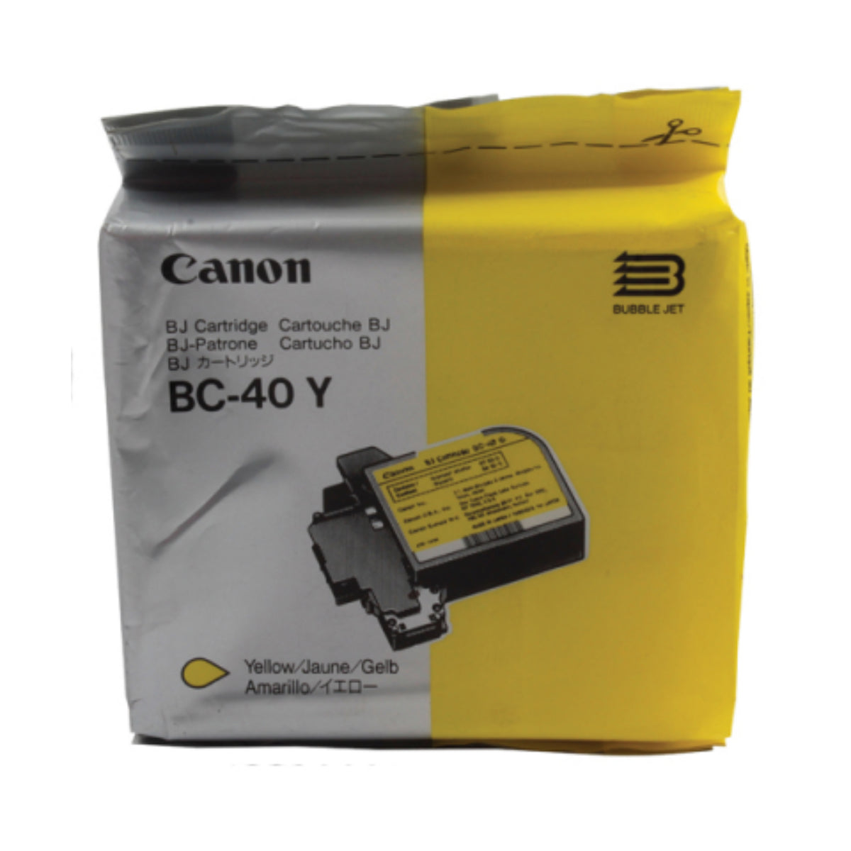 CANON BC-40 (0893A003) Yellow Original Inkjet Cartridge - Cartouches Certifiées
