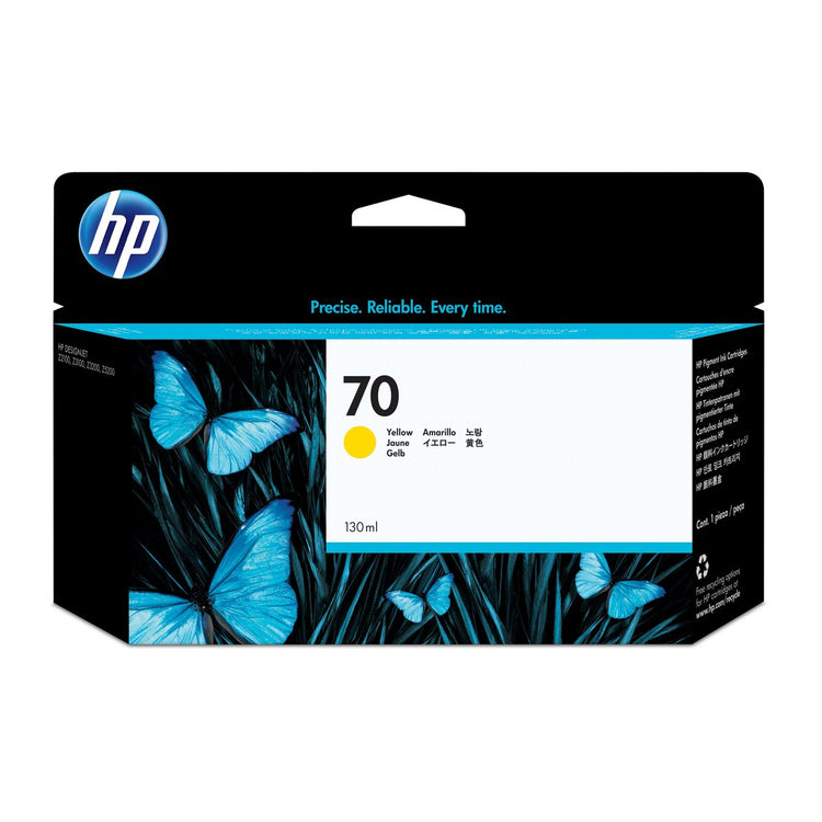 HP 70 - 130ml (C9454A) Yellow Original Inkjet Cartridge - Cartouches Certifiées