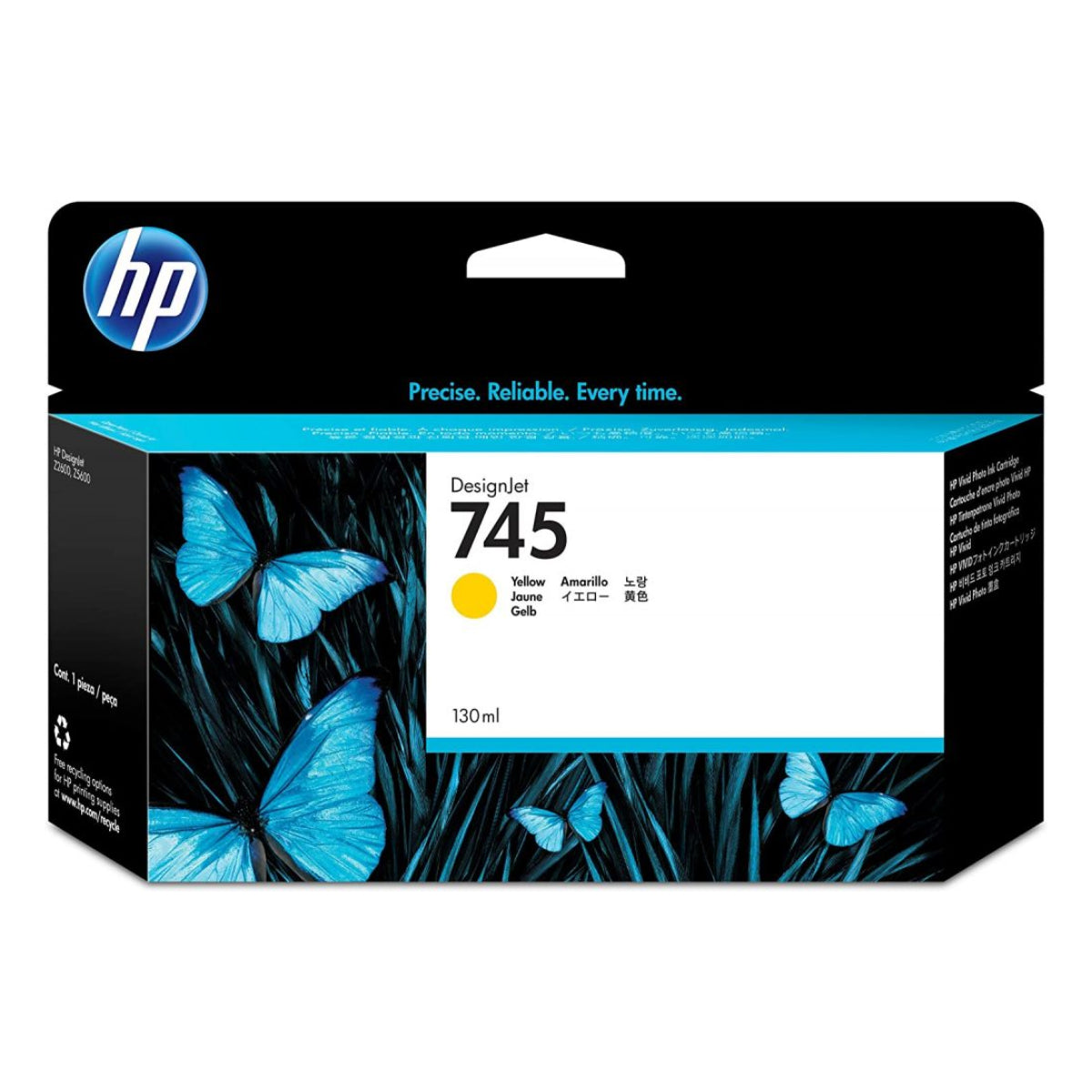 HP 745 - 130ml (F9J96A) Yellow Original Inkjet Cartridge - Cartouches Certifiées