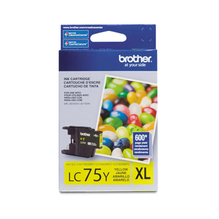 BROTHER LC75Y Yellow Original Inkjet Cartridge - Cartouches Certifiées