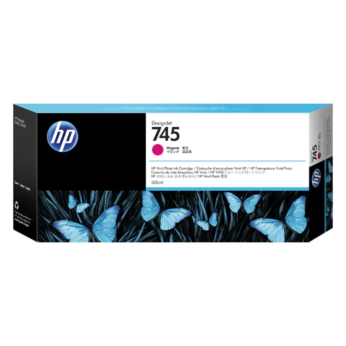 HP 745 - 300ml (F9K01A) Magenta Original Inkjet Cartridge - Cartouches Certifiées