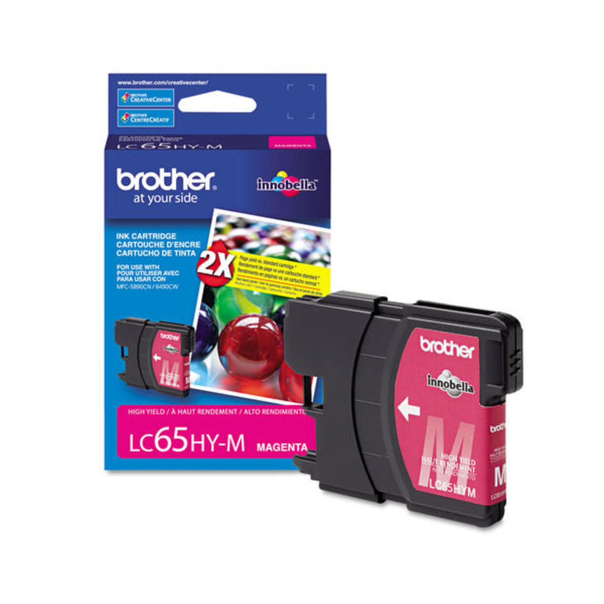 BROTHER LC65M Magenta Original Inkjet Cartridge - Cartouches Certifiées