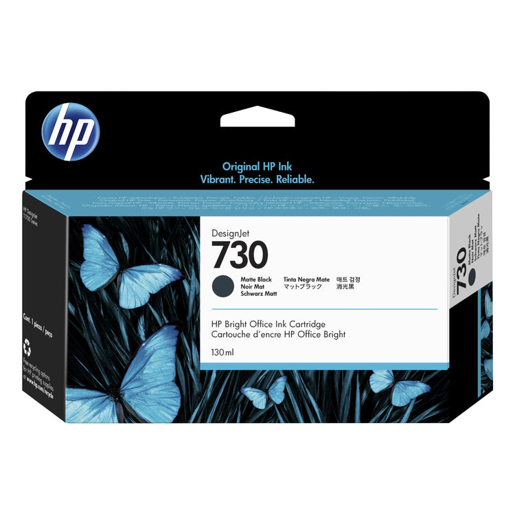 HP 730 - 130ml (P2V65A) Matte Black Original Inkjet Cartridge - Cartouches Certifiées