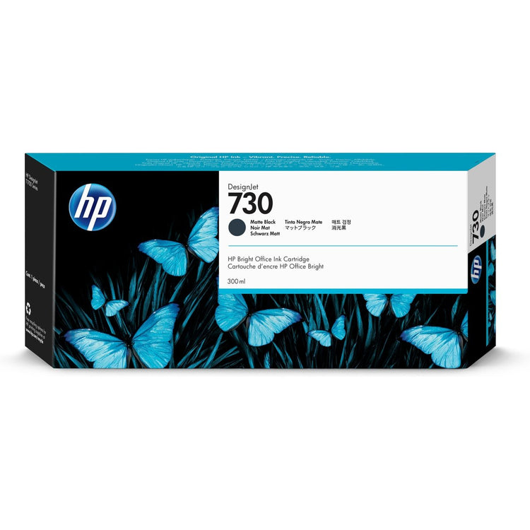 HP 730 - 300ml (P2V71A) Matte Black Original Inkjet Cartridge - Cartouches Certifiées