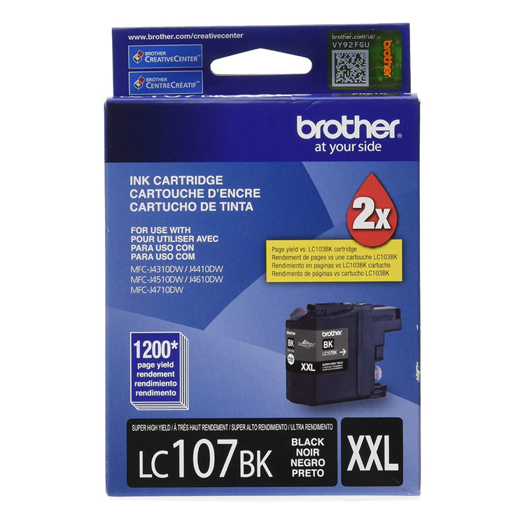 BROTHER LC107BK Black Original Inkjet Cartridge - Cartouches Certifiées