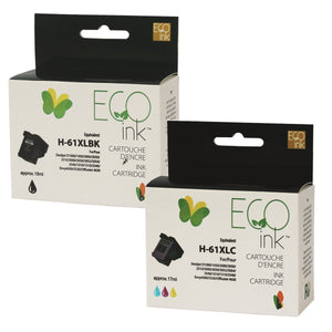 Refurbished HP 61XL (CH563WN CH564WN) Set of 2 Black and Color Inkjet Cartridge - Cartouches Certifiées