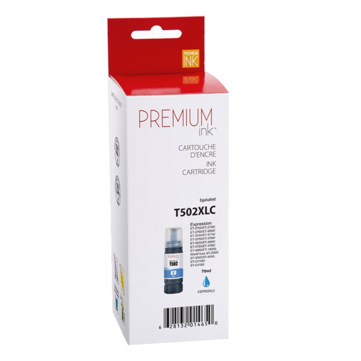 Compatible EPSON T502 (T502220 ) Cyan Inkjet Cartridge Premium Quality - Cartouches Certifiées