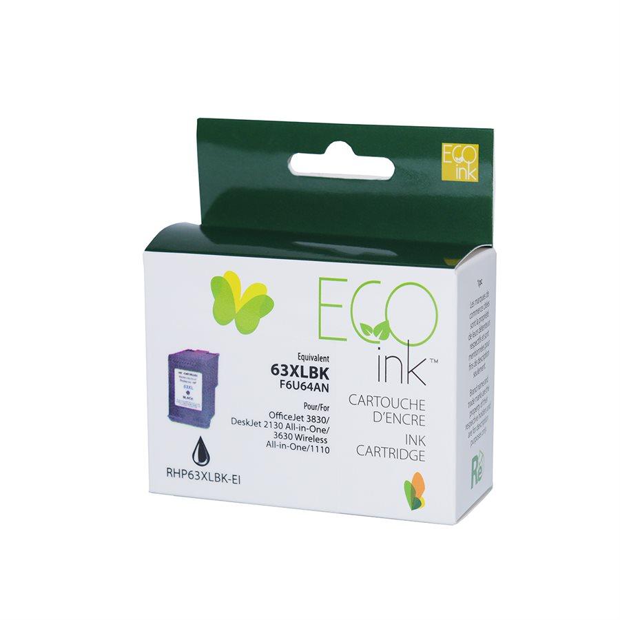 Refurbished HP 63XL (F6U64AN) Black Inkjet Cartridge - Cartouches Certifiées