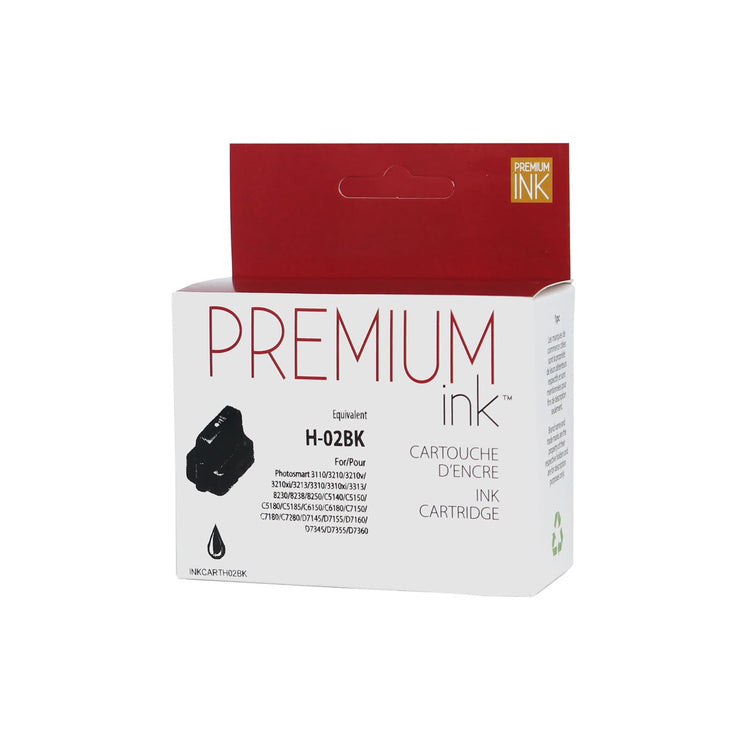 Refurbished HP 02 (C8721WN) Black Inkjet Cartridge - Cartouches Certifiées
